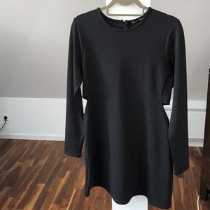 Long sleeved side cutout dress